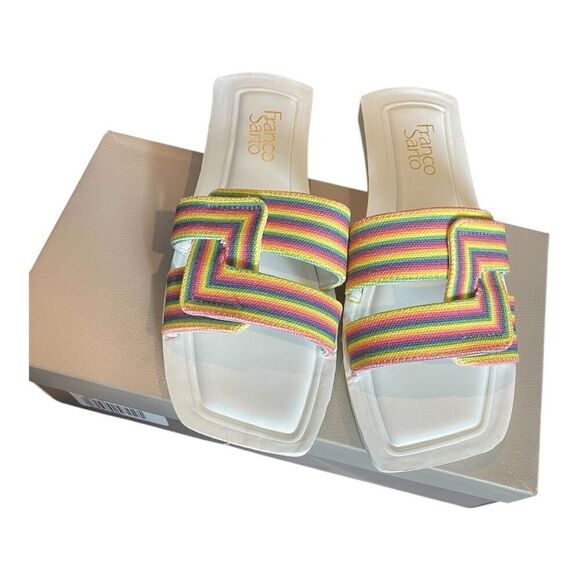 Franco Sarto Capri Slide Sandals Rainbow Size 7.5 NIB - Picture 1 of 5